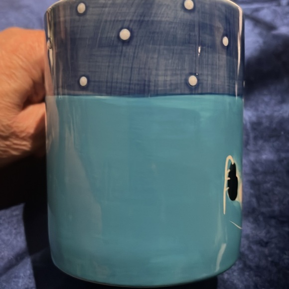 Large Le Gourmet Chef Handpainted Holiday Coffee Mug with Skating Snowman - Picture 4 of 7